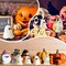 4 Pieces Large Halloween Ghost Candles Ghost Scented Candles White Candles Spooky Candles Gifts for Ghost Decor Home Decor Halloween Party Bedroom Room Table Decorations, 2 Style
